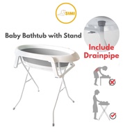 SIMI Foldable Bathtub Baby with Stand Support Set Newborn Collapsible Besen Tab Mandi Baby Boleh Lip