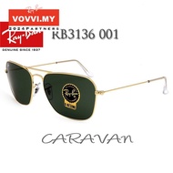[VOVVI.MY] 2024 Original Rayban Caravan Sunglasses RB3136 001 for Driving 3KD7