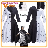 Cosplay costume In stock Cosplay costume In stock Anime Cosplay Halloween Cruella Dalmatian Shawl Sc
