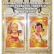50th 60th 70th Birthday Gold Theme Personalized Keychain Souvenir Giveaways party
