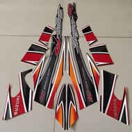 SUZUKI MERAH (CASH ON DELIVERY) Shogun R 110 2002 2003 Red Black Striping Sticker Decal Body Standar
