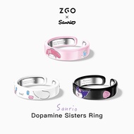 ZGO Joint Sanrio Kuro Cinnamon Dog Plain Ring Open Ring Female Girlfriend Birthday Gift 8050HT99 B0F