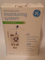 未開 未用過 血糖機 Blood glucose monitoring system auto coding Model no. GE100 配10支試紙及試針
