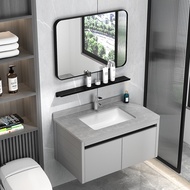 【Sg Sellers】Bathroom Mirror Cabinet Bathroom Cabinet Bathroom Cabinet Modern Hand Washing Aluminium Basin Cabinet With Mirror Cabinet