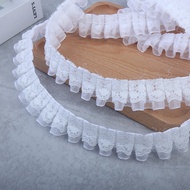 3m Polyester Chiffon Gathered Pleated Ruffle Mesh Lace Trim Ribbon Fluffy Dress Hemline Shoe Sewing 