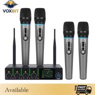 4 Channel Wireless Microphone System Handheld UHF Professional Karaoke Microphone for KTV Home Party
