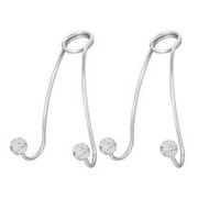 2pcs White Artificial Diamond Stainless Steel Car Hook, Car Hidden Car Storage Hook Creative Car Sea