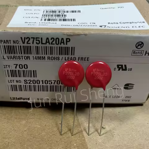 5/10/20PCS P275L20 Litteifuse V275LA20 Red Varistor 430V 4.5KA DISC 14MM Rheostat AC275 DC369 450pF 