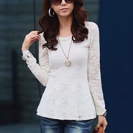 2015 spring new Korean version of the slim lace long sleeve bottoming shirt women t-lace shirt