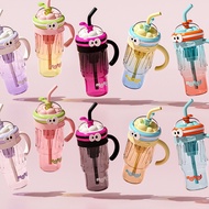 1200ml Cute Water Cup Tumbler Cup with Straw and Handle BPA-Free Botol Tumbler Besar AC-336