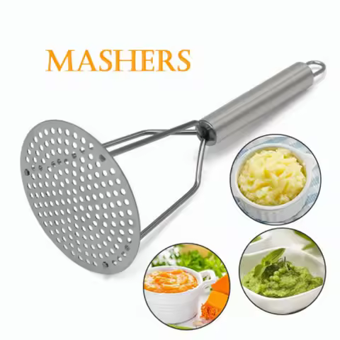 Stainless Steel Potato Masher Crush Vegetable Fruit Press Maker Vegetable Masher Kitchen Tool Gadget