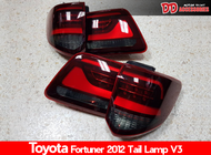 ไฟท้าย ไฟท้ายแต่ง Fortuner 2012 2013 2014  ลาย Lexus V3 สี ดำแดง