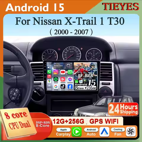 Android 15 Carplay Auto WIFI For Nissan X-Trail X Trail X - Trail 1 T30 2000 - 2007 Car Radio Multim