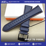 22mm Genuine Leather Watch Strap Apply To FOSSIL - Navy Blue Calfskin Band Compatible With FS5061, C