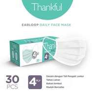 Thankful Face Mask Adult Earloop Daily 30s - Putih Diskon