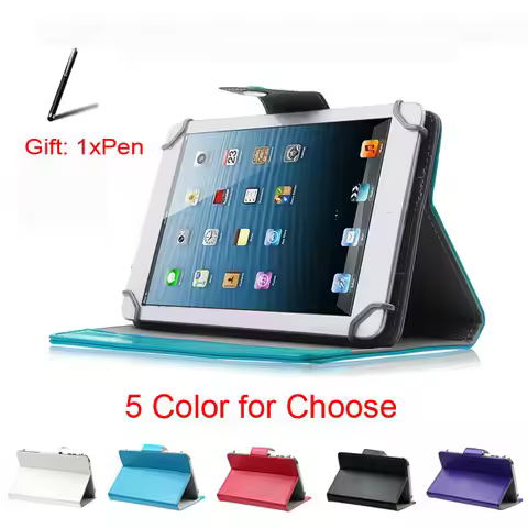 For Mediacom SmartPad 7.0 iPro 3G 7 Inch Universal Tablet PU Leather Cover Case + Pen