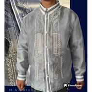 Gray Barong for men  Full Open Barong (cream ,black)