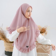 Arsya Hijab Jilbab Segiempat Instan Khimar Syari Rempel Rumbai Ruffle