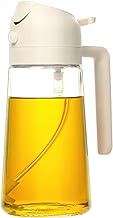 2 In 1 Oil Multifunction Oil &amp; Vinegar Dispenser Glass Bottle (White)