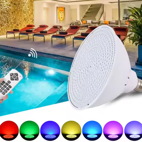 120V 12V PAR38 LED Swimming Pool Light E27 Bulb Color Changing Underwater Lighting Decors Remote Con