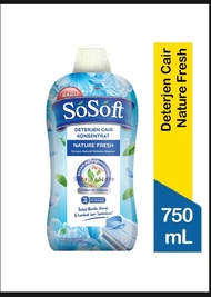 Sosoft Detergen Cair Nature Fresh 750 ML - Sosoft Detergen cair nature fresh botol