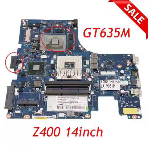 NOKOTION VIWZ1 Z2 LA-9061P REV 2A MAIN BOARD for Lenovo IdeaPad Z400 Laptop Motherboard GT635M GPU H