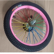 [Ready Stock] Children's Bicycle Steel Rim A Set 12-14-16-18-20 Wheel Set Front Rear Tire Bicycle Ac