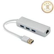 鋁合金type-c千兆網卡帶 3.0 USB HUB 轉rj45擴展塢外置有線網卡