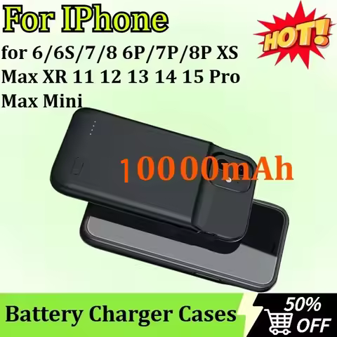 10000mAh Battery Charger Case for IPhone 6/6S/7/8 6P/7P/8P XS Max XR 11 12 13 14 15 Pro Max Mini Pow