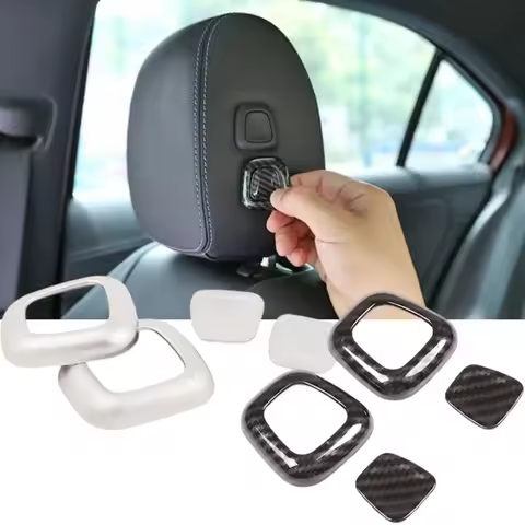 Car Styling Headrest Lifting Button Adjust Cover Trim Sticker For Mercedes Benz A B GLE GLS GLB Clas