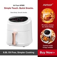 Airbot Air Fryer 6.8L / 15L Glossy Coating Smooth Handle 200 Degree 30mins Non-stick Pot Oven Roaster ( White )