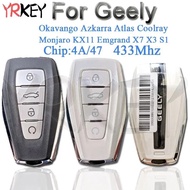 Car Remote Key for Geely Azkarra Coolray Okavango Monjaro Atlas KX11 Emgrand X7 X3 S1 Keyless 433Mhz