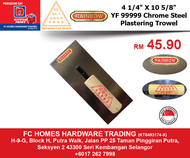4 1/4" X 10 5/8" YF99999 rainbow chrome steel plastering trowel