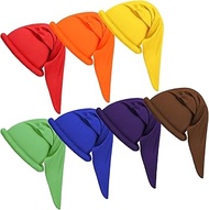 KCDDUMK 7 Pieces Gnome Hats Halloween Dwarf Costume Party Hats for Women Men Christmas Crayon Caps