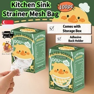 [SG] 100pcs Kitchen Sink Net Filter Sink Basket Bag Drain Strainer Filter Net Prevent Clogs Sink Str
