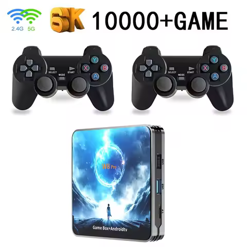 W8 Pro Game Box 10000+ GAMES Android14 HD 6K Game Console 8GB 128GB WiFi 5G 4G Wireless Controller A