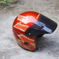 HELM SUZUKI TRAIL TS 125 MERAH (Helm jadul)