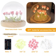 JOYCE Lamp Tulip Night Light DIY Cute Flower Night Light Simulation Flower Bedroom Sleep Light Handm