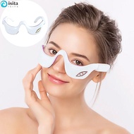 ISITA EMS Pulse Vibration Eye Massager, Under-Eye Design Vibration Function Heated Eye Massager, Hot