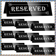(IDOQ) 10PCS Reserved Table Signs Acrylic Guest Reservation Table Tents Sign Waterproof Background D