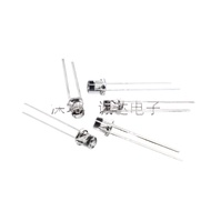 ((100 Pcs) F3 White Hair Red Flat Head Sided Luminous Diode LED Diode 3MM White Hair Red Sided Flat 