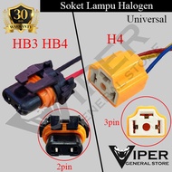 Universal H4 HB3 HB4 Halogen Lamp Fog Lamp Cable Socket