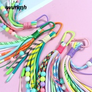 WURIMH924YYI Braided Rope Keychain, Colorful Creative Acrylic Striped Webbing Keychain, Fashion Hand