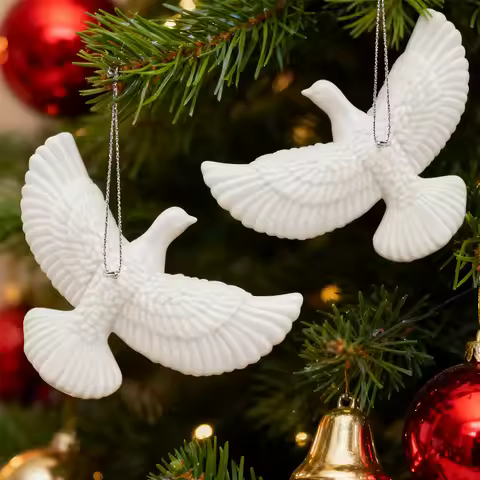 1/2PCS Christmas Decorations Dove Style Peace Dove - Home Decor for Those Home Alone - The Perfect G