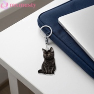 MXMUSTY Black Kitten Keychains - 2PCS 2D Flat Acrylic Mini Cats, Fun Cute Bag Hangings