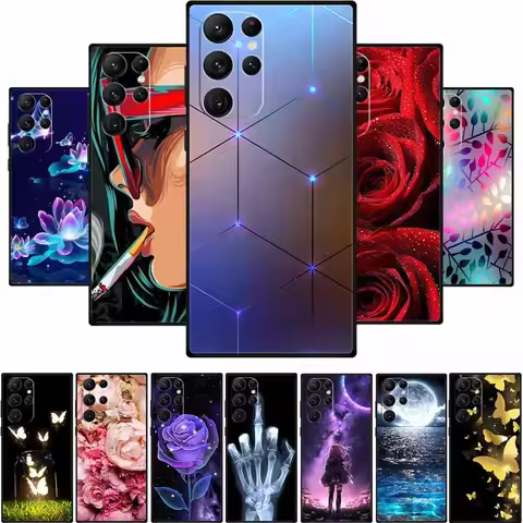 For Samsung Galaxy S24 Ultra Case S24Ultra Black Silicone Soft Back Cover Case For Samsung S24 Ultra
