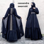 Abaya Hitam Turkey Gamis Maxi Dress Arab Saudi Bordir Turki Dubai Cassandra Swaroski