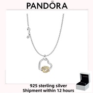 Original S925 Sterling Silver Pandora Sparkling Shooting Star Charm and Heart Pendent Set