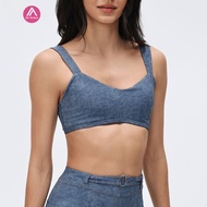 AirActive Sports Bra Denim Style Push Up Side Support Yoga Fitness