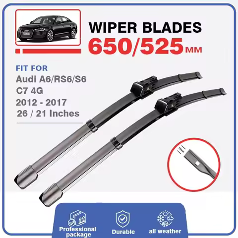 Front Wiper Blades Set For Audi A6 RS6 S6 C7 4G 2012 2013 2014 2015 2016 2017 Allroad Avant 26"+21" 